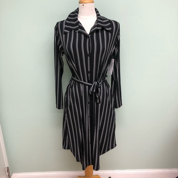 Sympli Dresses & Skirts - Sympli Women's 'Go To Striped' Dress | Black and White | Size 10